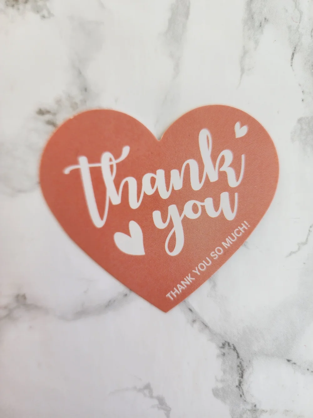 60 Assorted Heart-Shaped Thank You Cards